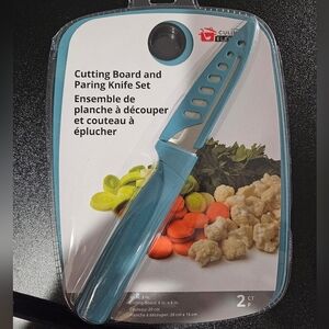 Cutting Board and Paring Knife Set- Blue NEW IN PACKAGING